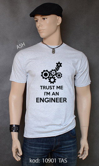 koszulka męska TRUST ME I'M AN ENGINEER kolor ash