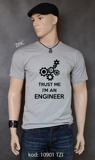 koszulka męska TRUST ME I'M AN ENGINEER kolor zinc