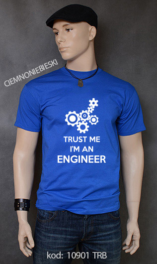 koszulka męska TRUST ME I'M AN ENGINEER kolor ciemnoniebieski