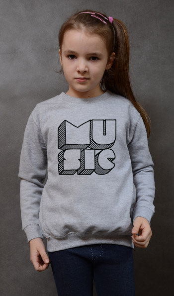 bluza dziecięca MUSIC kolor szary