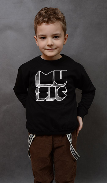 bluza dziecięca MUSIC kolor czarny