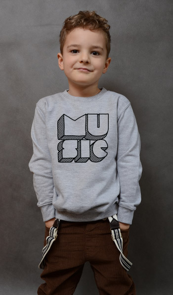 bluza dziecięca MUSIC kolor szary