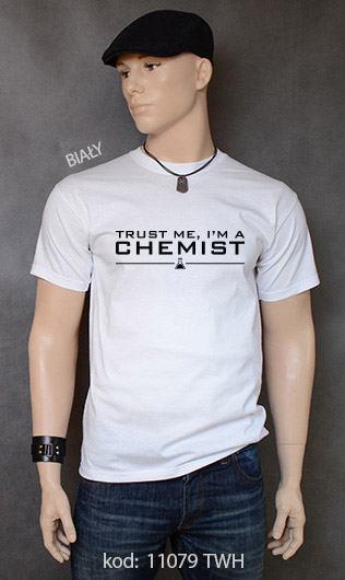 koszulka męska TRUST ME I'M A CHEMIST kolor biały