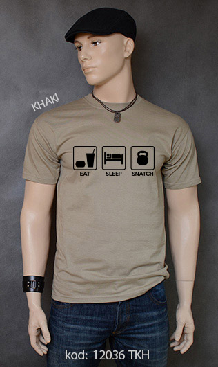 koszulka męska EAT SLEEP SNATCH kolor khaki