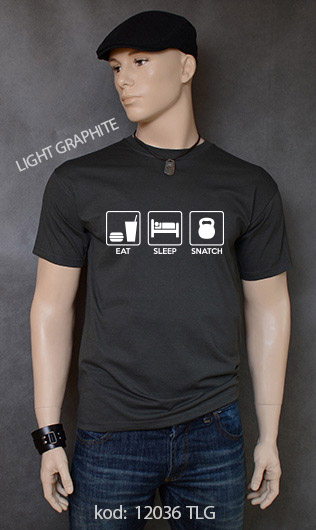 koszulka męska EAT SLEEP SNATCH kolor light graphite