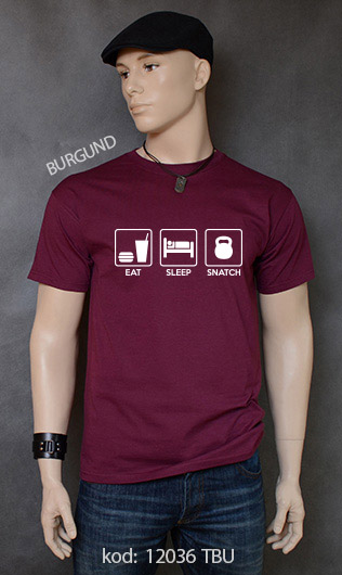 koszulka męska EAT SLEEP SNATCH kolor burgund