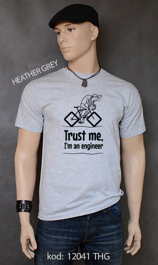 koszulka męska TRUST ME I'M AN ENGINEER kolor heather grey