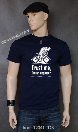 koszulka męska TRUST ME I'M AN ENGINEER kolor ciemnogranatowy