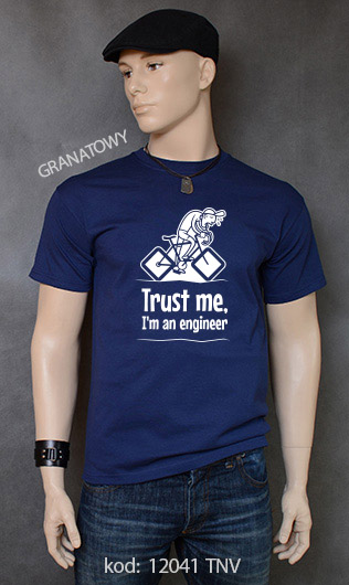 koszulka męska TRUST ME I'M AN ENGINEER kolor granatowy