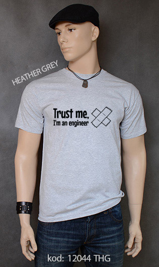 koszulka męska TRUST ME I'M AN ENGINEER kolor heather grey