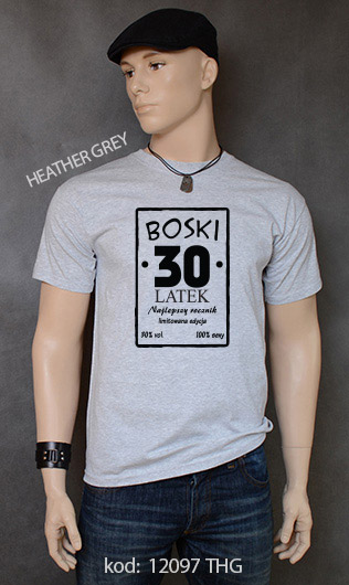 koszulka męska BOSKI 30 LATEK kolor heather grey