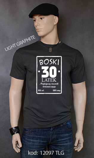 koszulka męska BOSKI 30 LATEK kolor light graphite