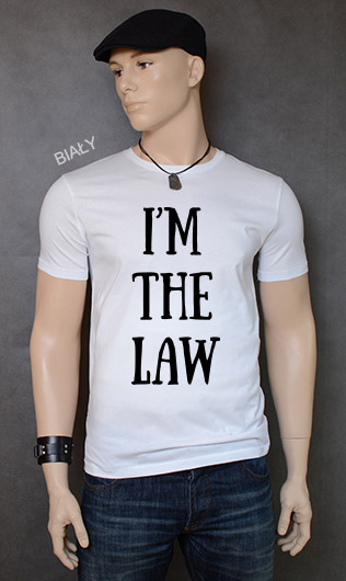 koszulka męska I'M THE LAW kolor biały
