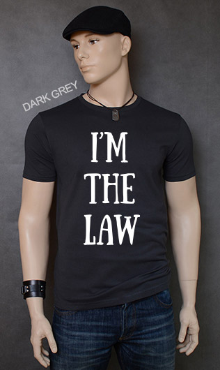 koszulka męska I'M THE LAW kolor dark grey